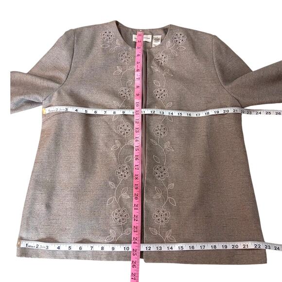 ALFRED DUNNER Embroidered Suit LG 12/14 Jacket Skirt Career Office Dressy Event - Picture 4 of 16